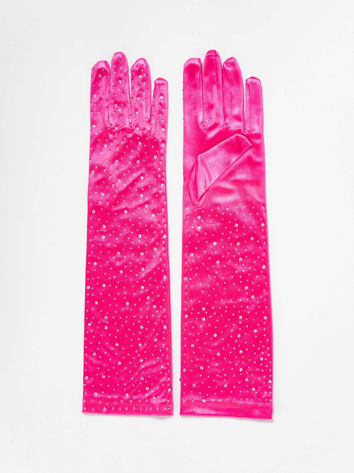 Katherine 38" Bridal Satin Rhinestone Gloves