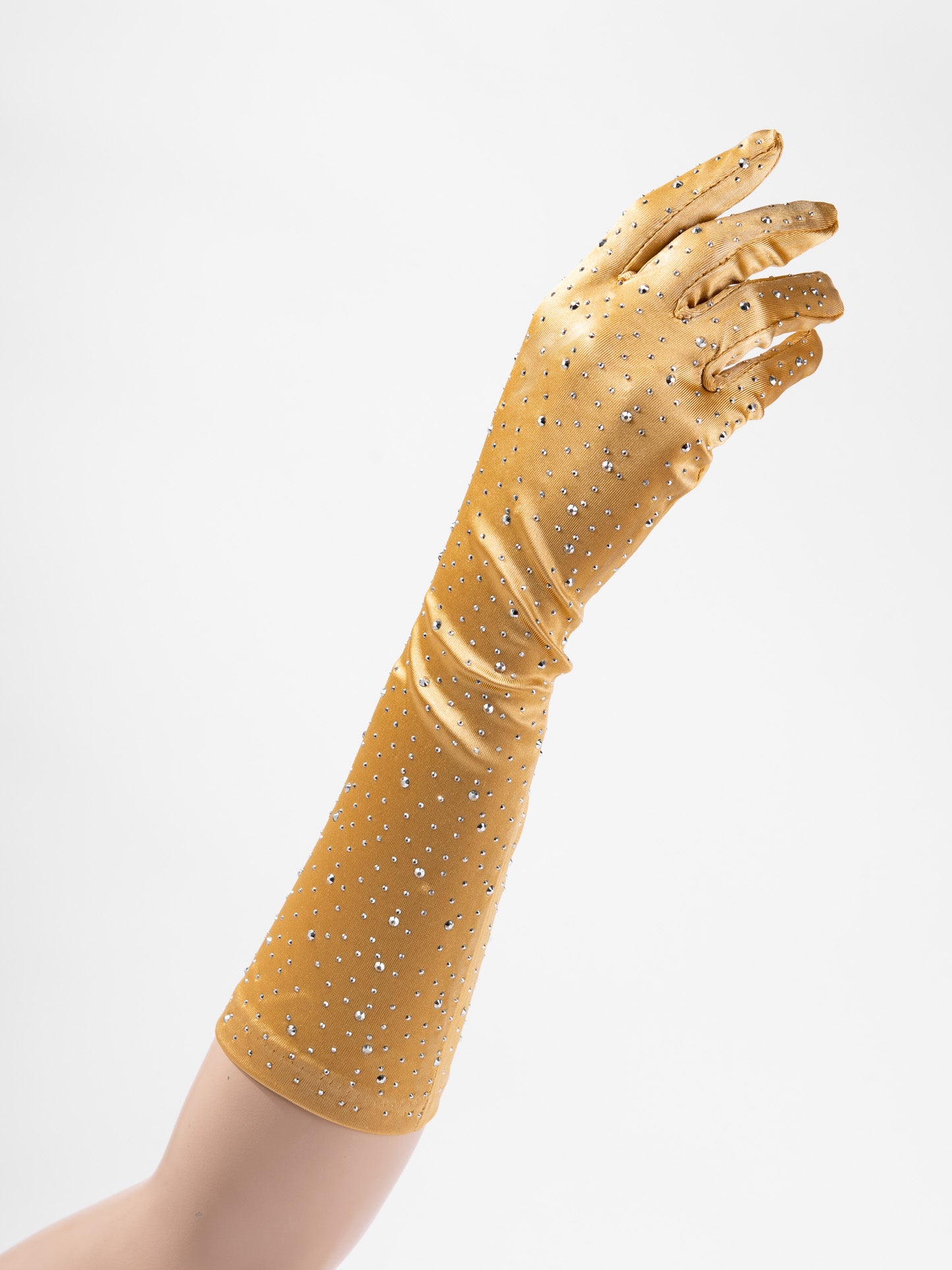 Katherine 38" Bridal Satin Rhinestone Gloves