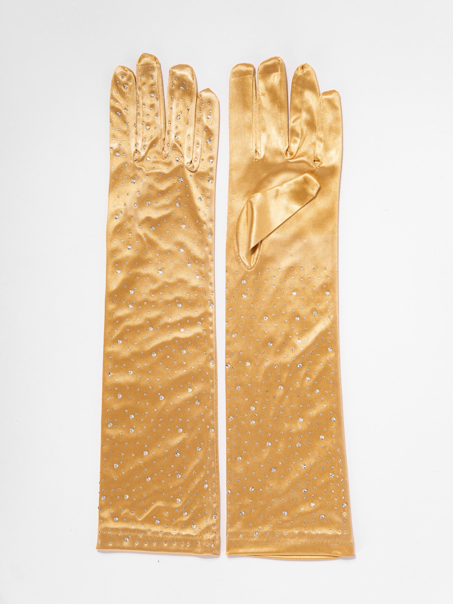 Katherine 38" Bridal Satin Rhinestone Gloves