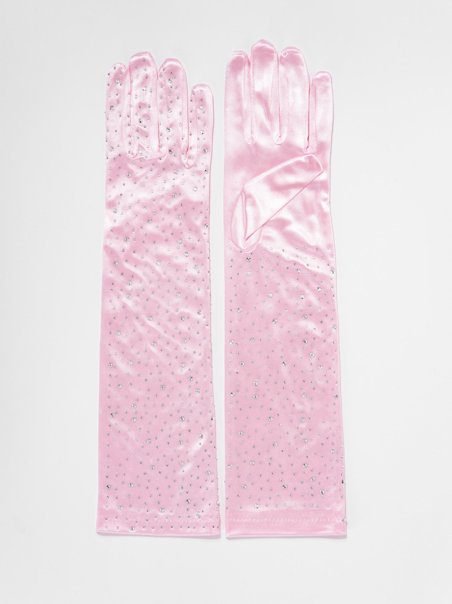Katherine 38" Bridal Satin Rhinestone Gloves