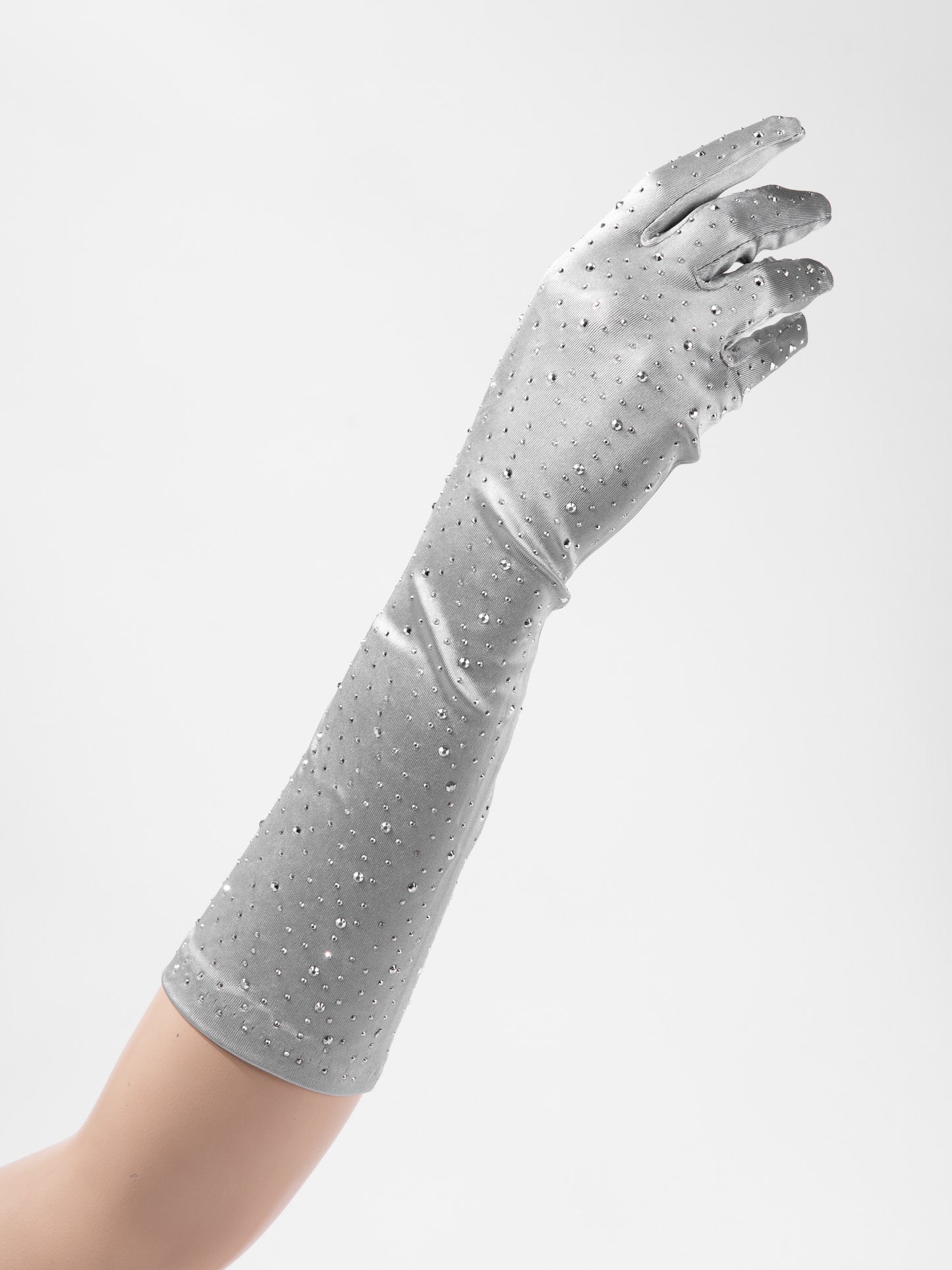 Katherine 38" Bridal Satin Rhinestone Gloves
