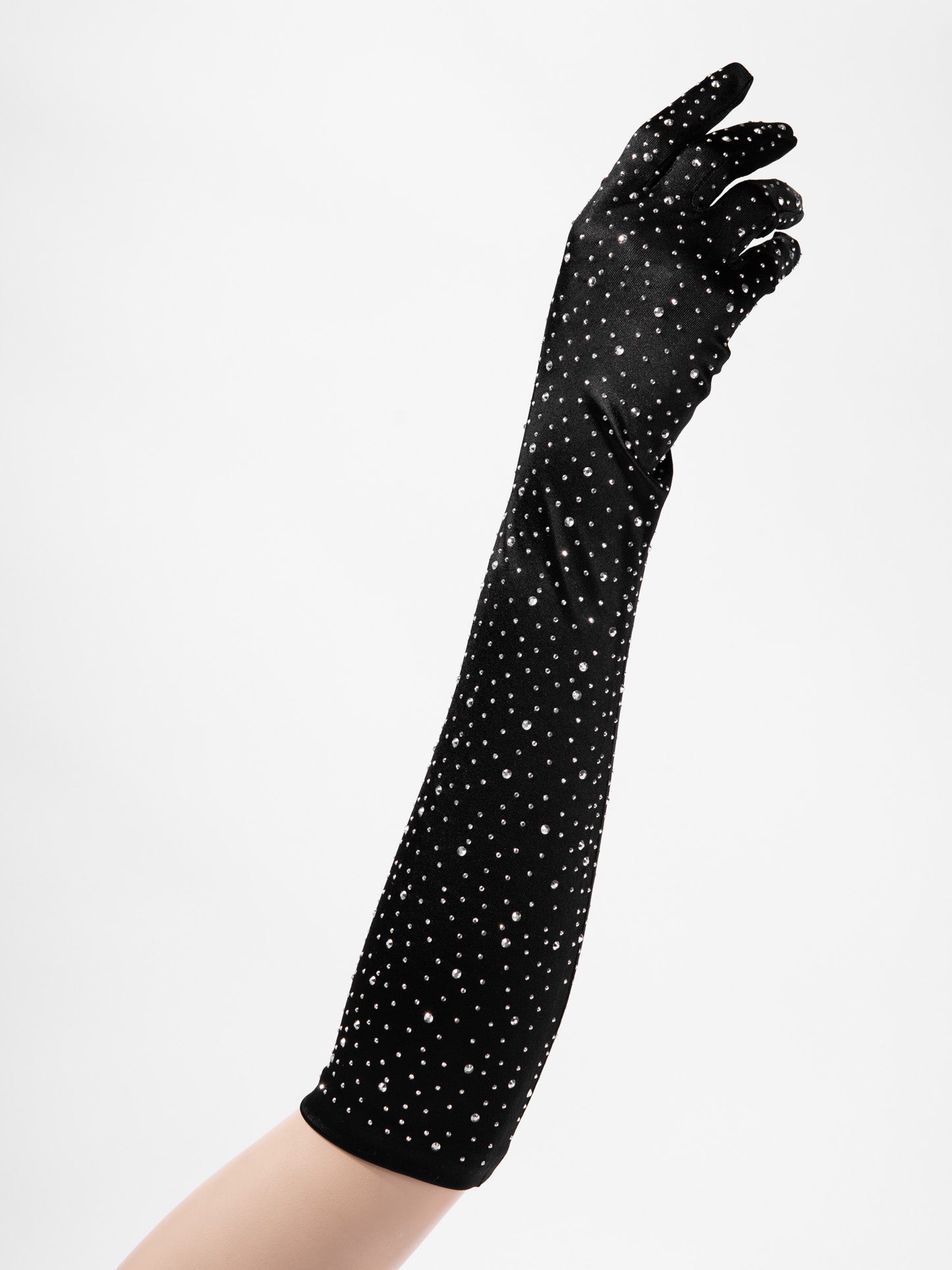 Maya 48" Rhinestone Bridal Satin Gloves