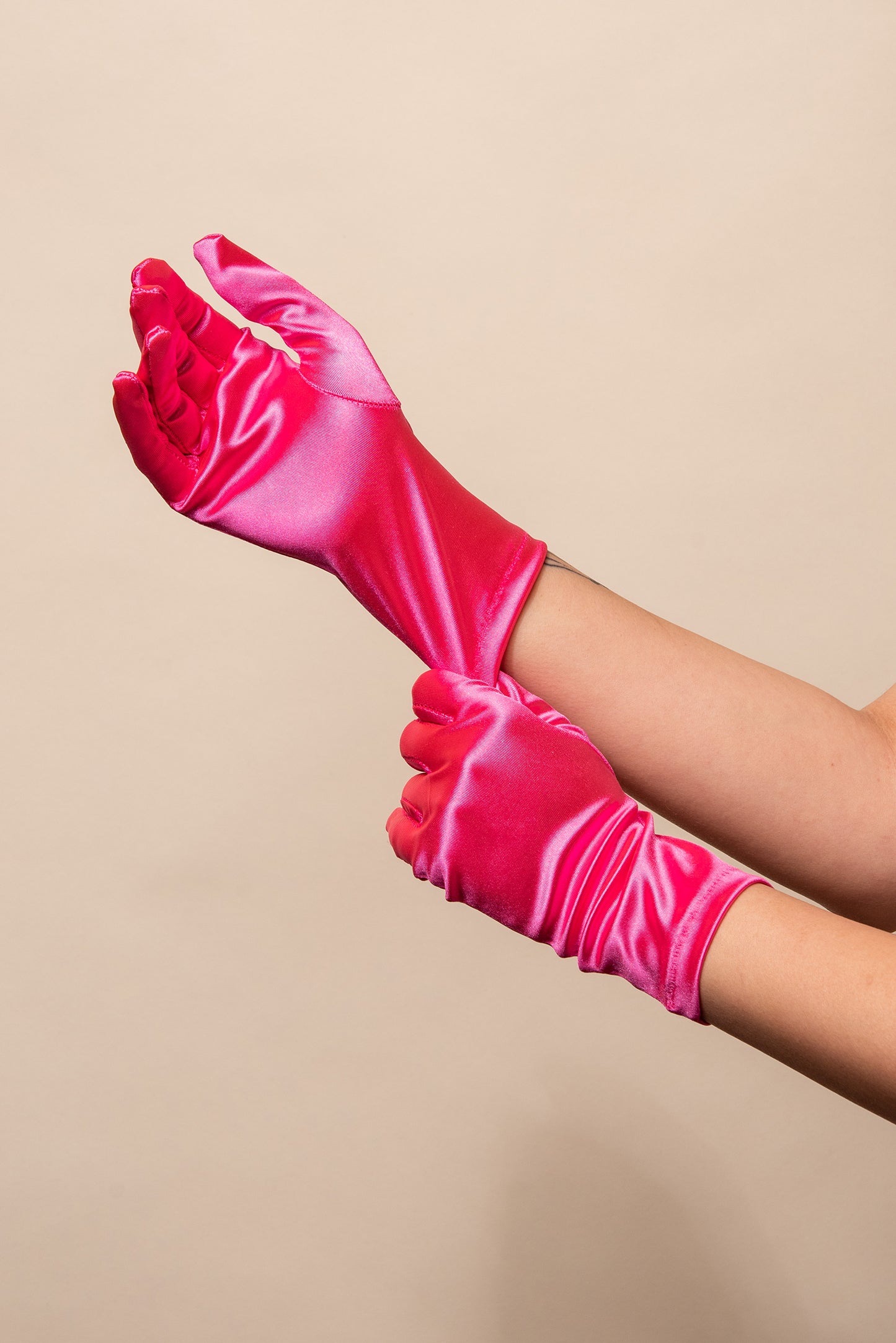 Sadie Wrist Length Satin Gloves
