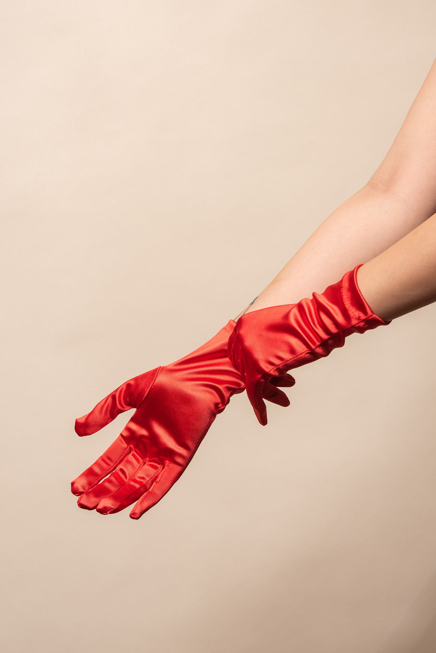 Sadie Wrist Length Satin Gloves