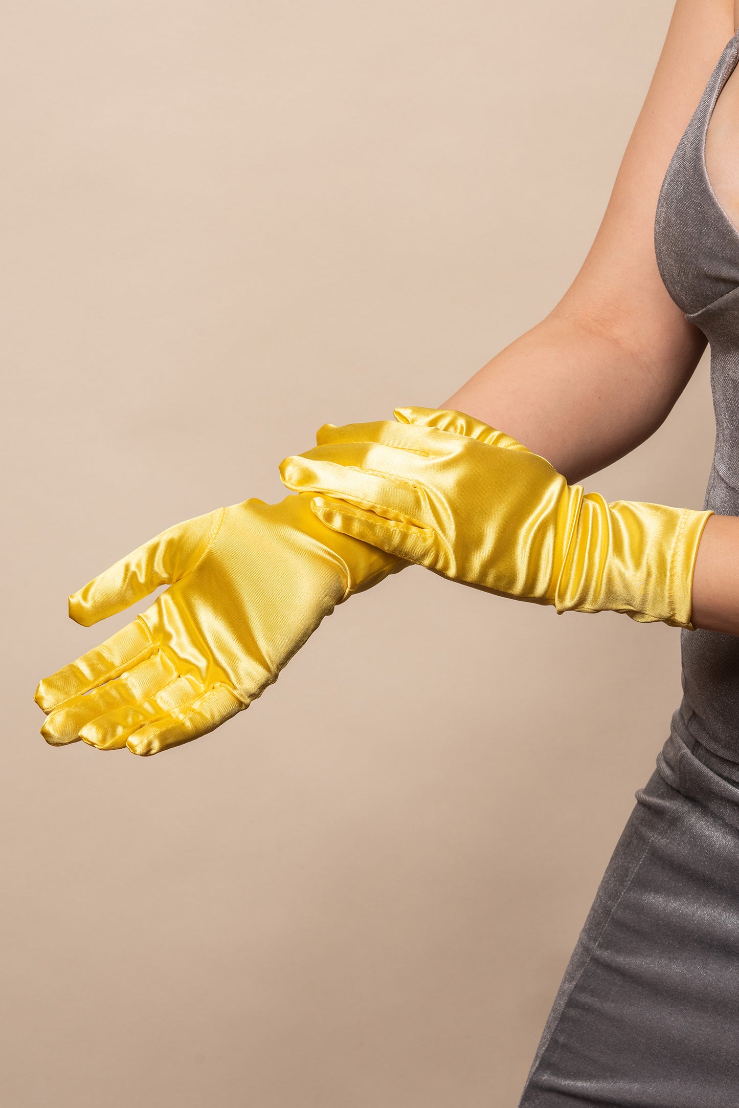 Sadie Wrist Length Satin Gloves