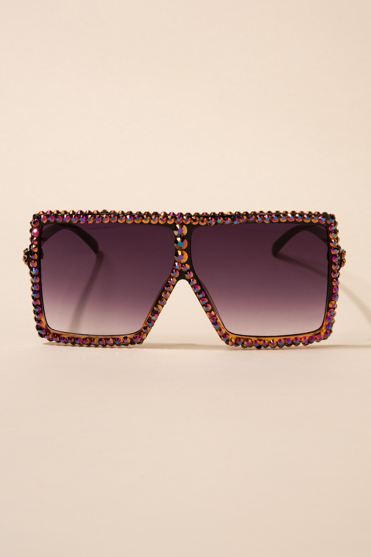 Fame Oversized Square Rhinestone Sunglasses