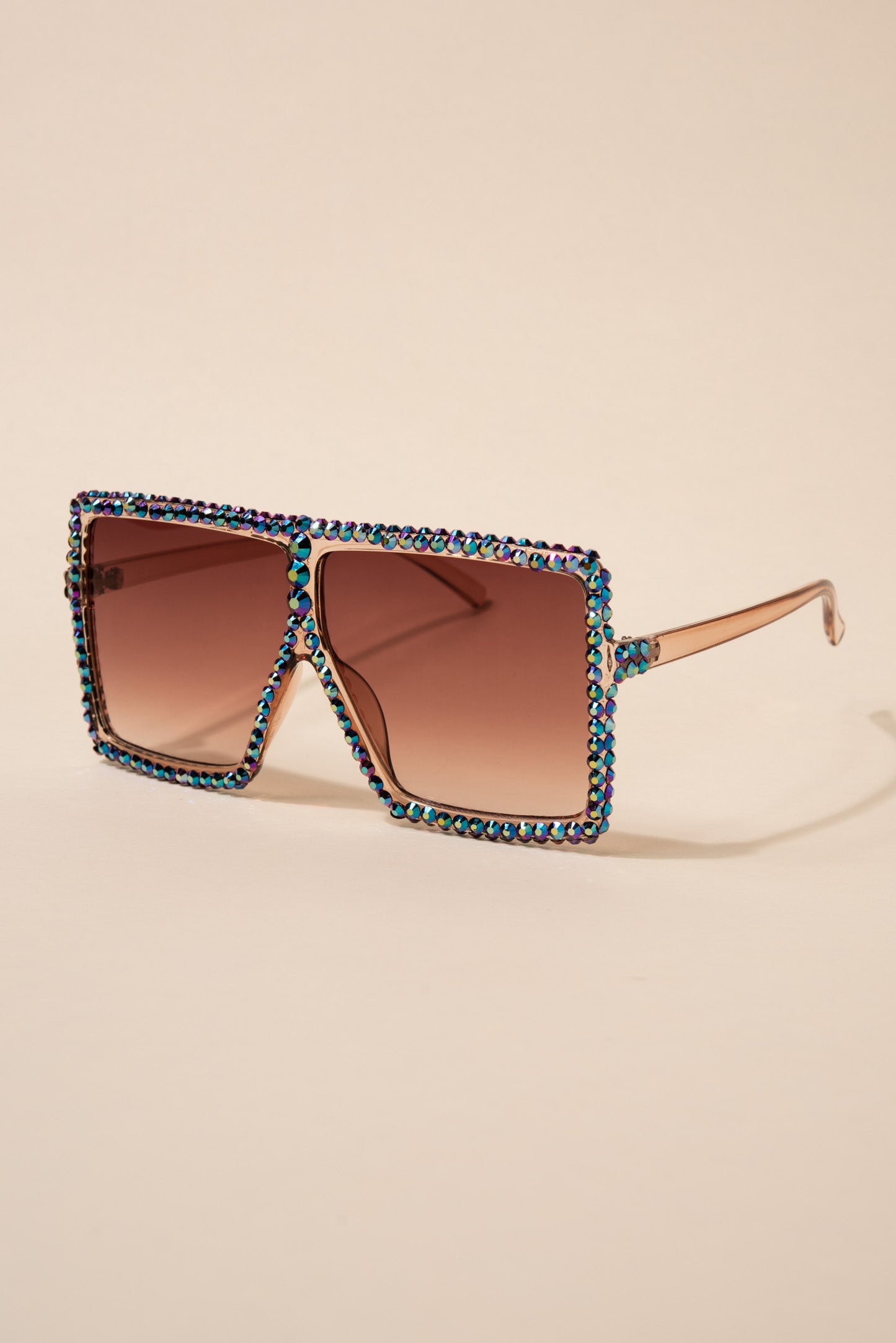 Fame Oversized Square Rhinestone Sunglasses