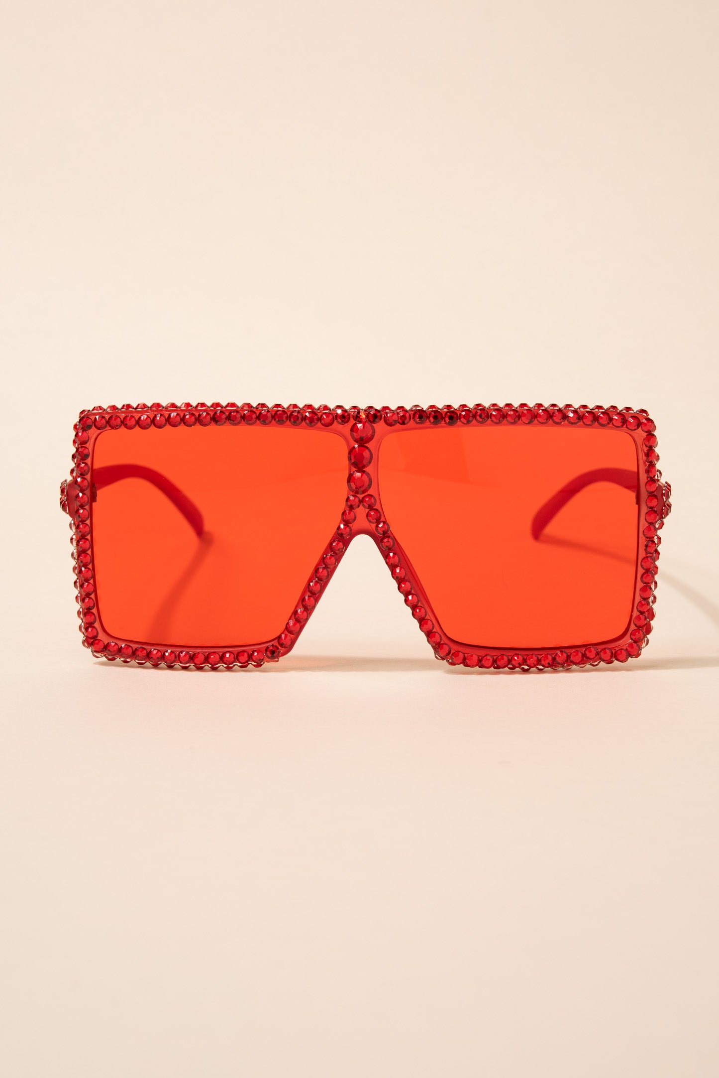 Fame Oversized Square Rhinestone Sunglasses