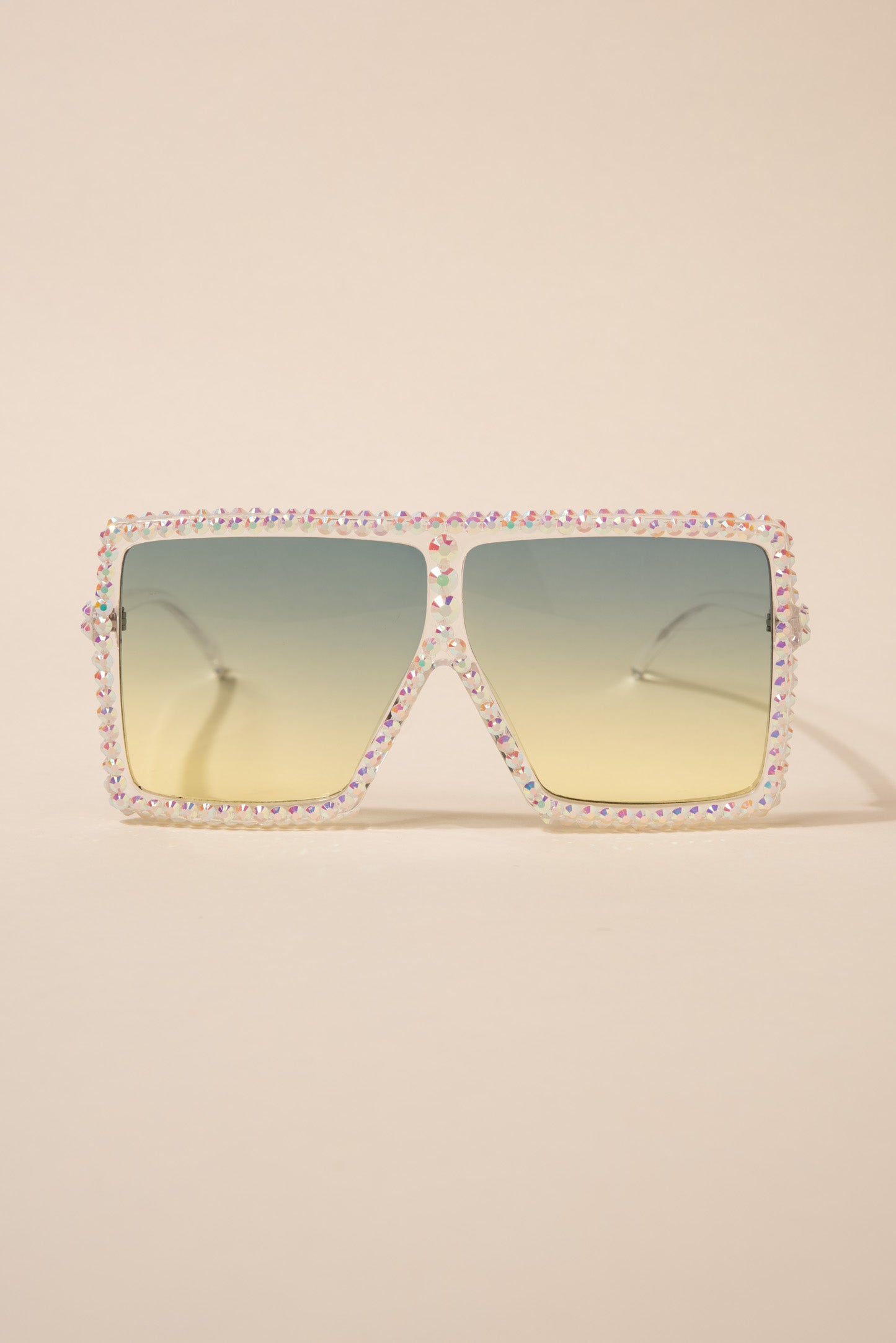 Fame Oversized Square Rhinestone Sunglasses