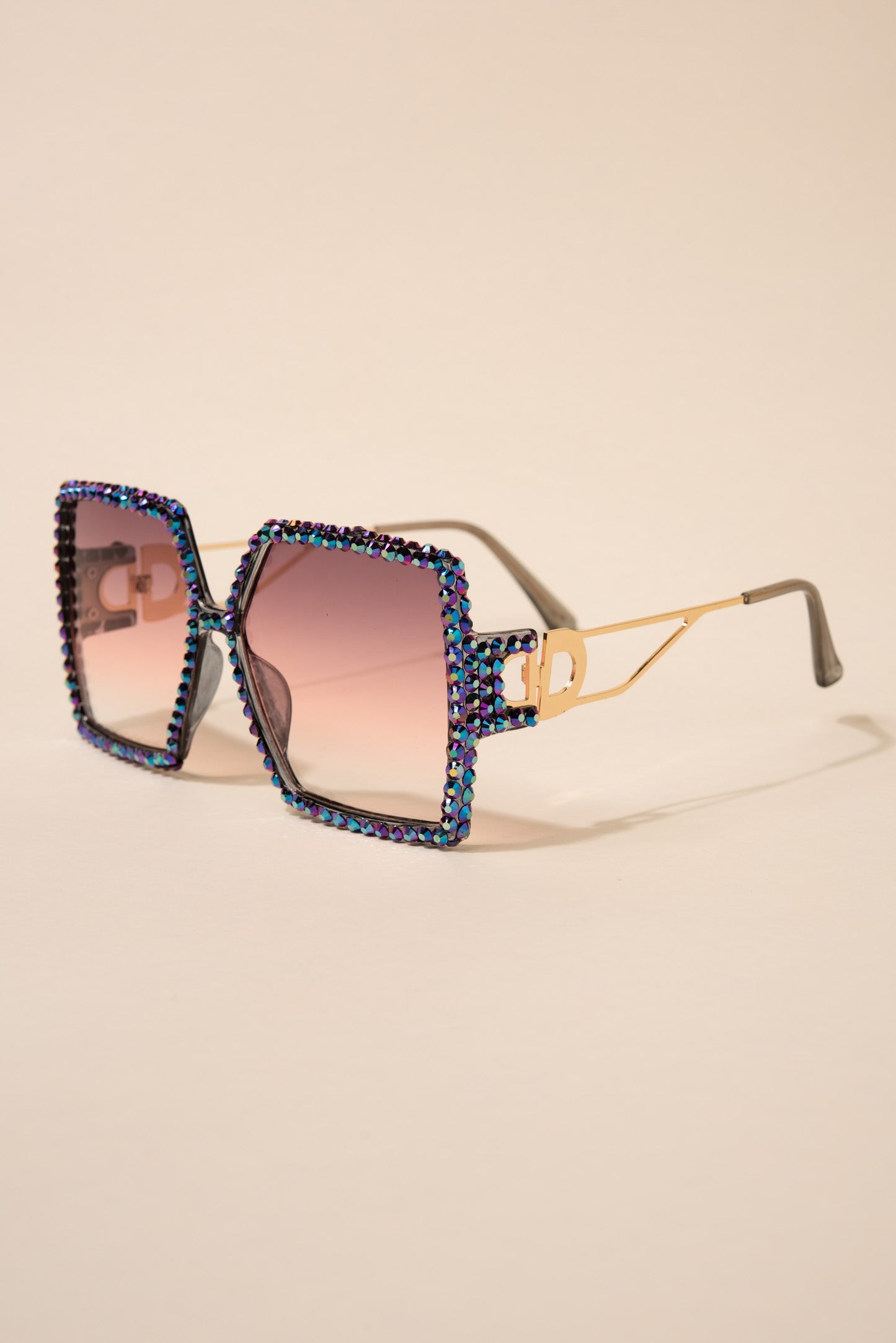 Priscilla Oversized Pentagon Rhinestone Sunglasses