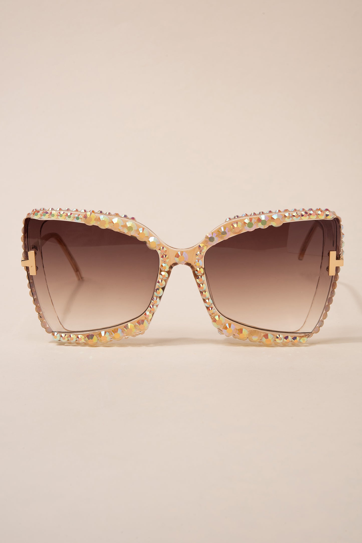 Stephanie Rounded Cat Eye Rhinestone Sunglasses