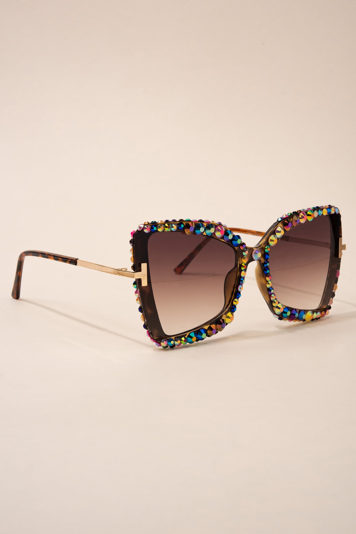Stephanie Rounded Cat Eye Rhinestone Sunglasses
