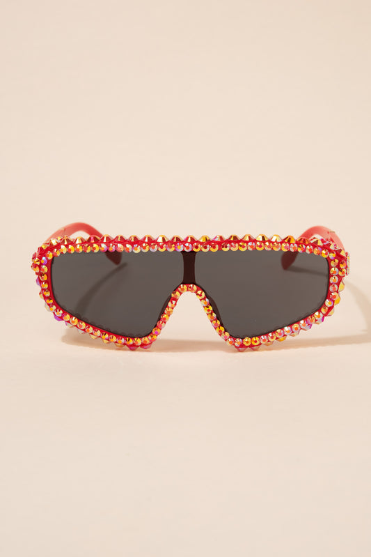 Carmen Sports Style Rhinestone Sunglasses