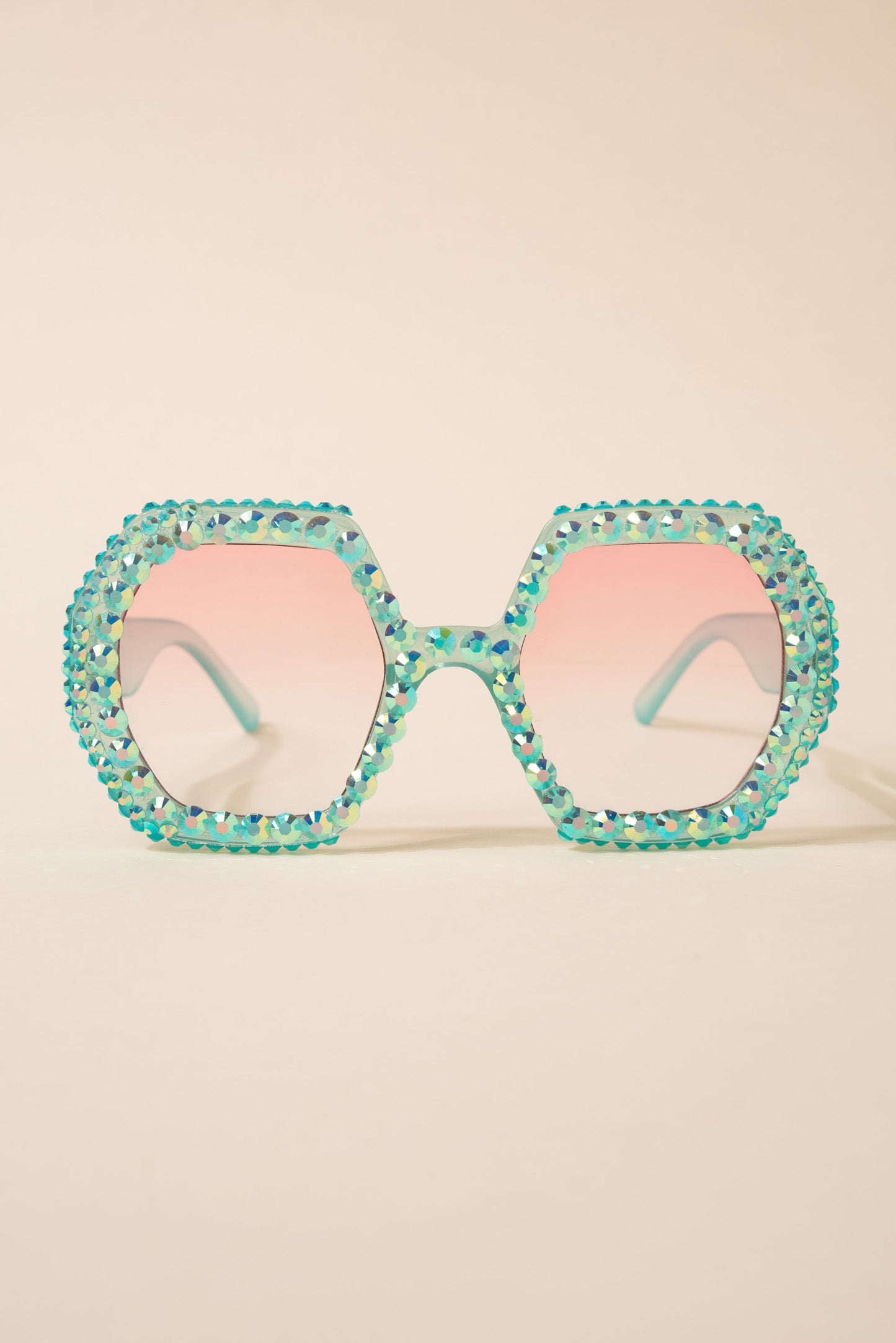 Regina Hexagon Frame Rhinestone Sunglasses