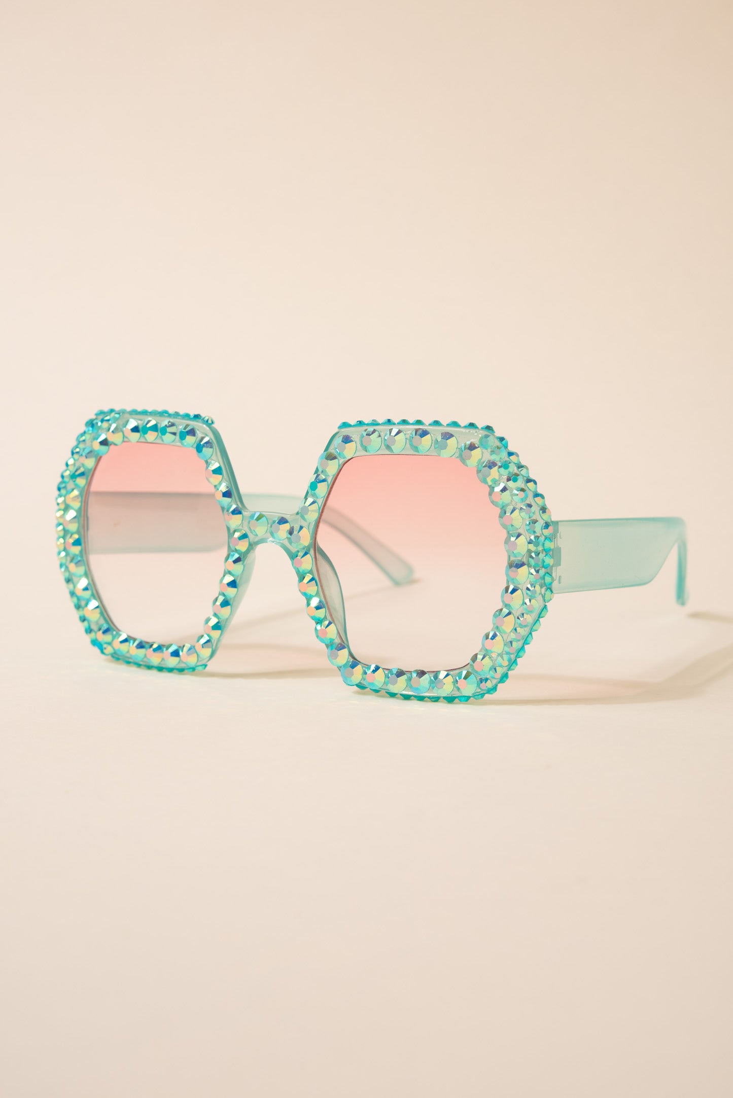 Regina Hexagon Frame Rhinestone Sunglasses
