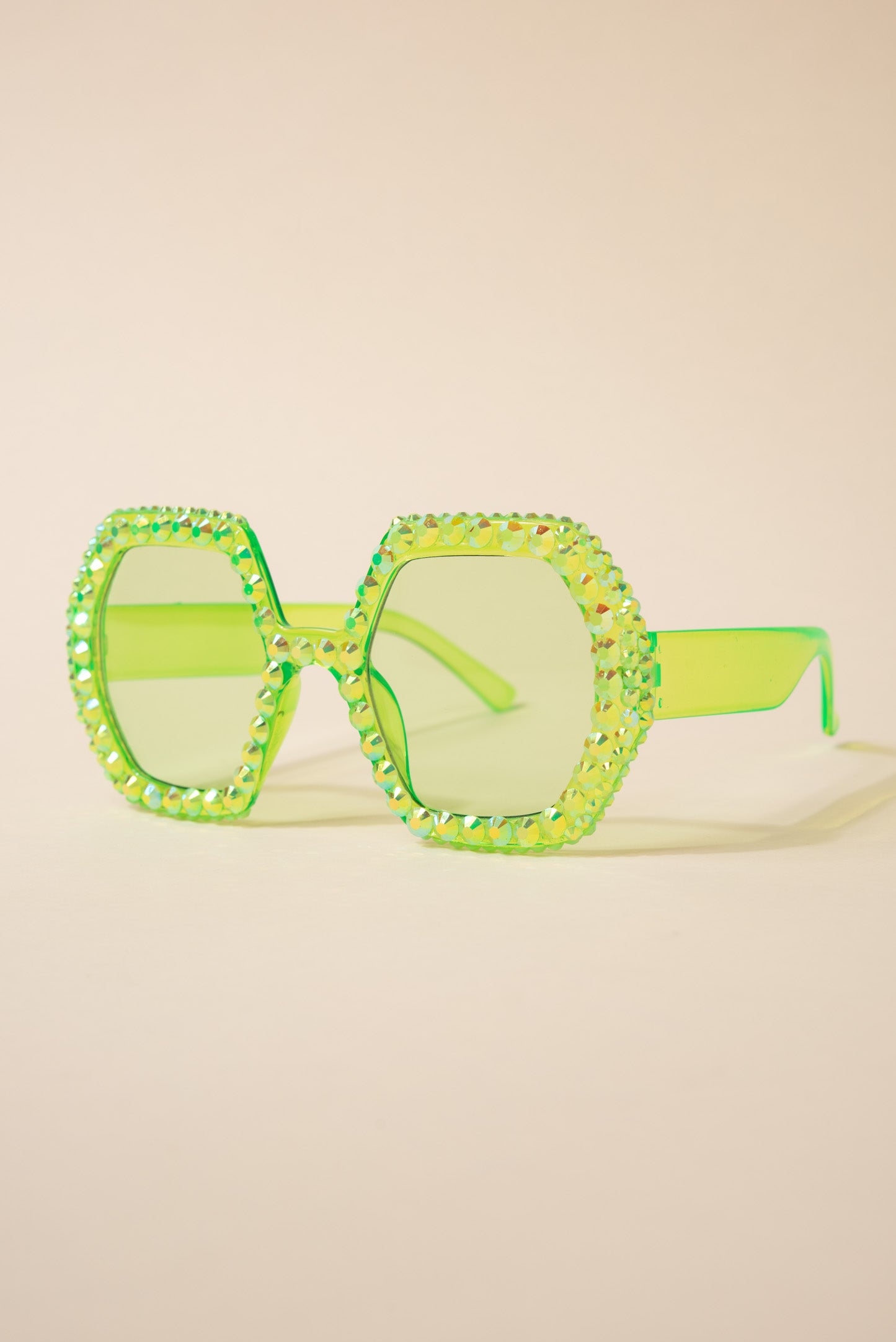 Regina Hexagon Frame Rhinestone Sunglasses