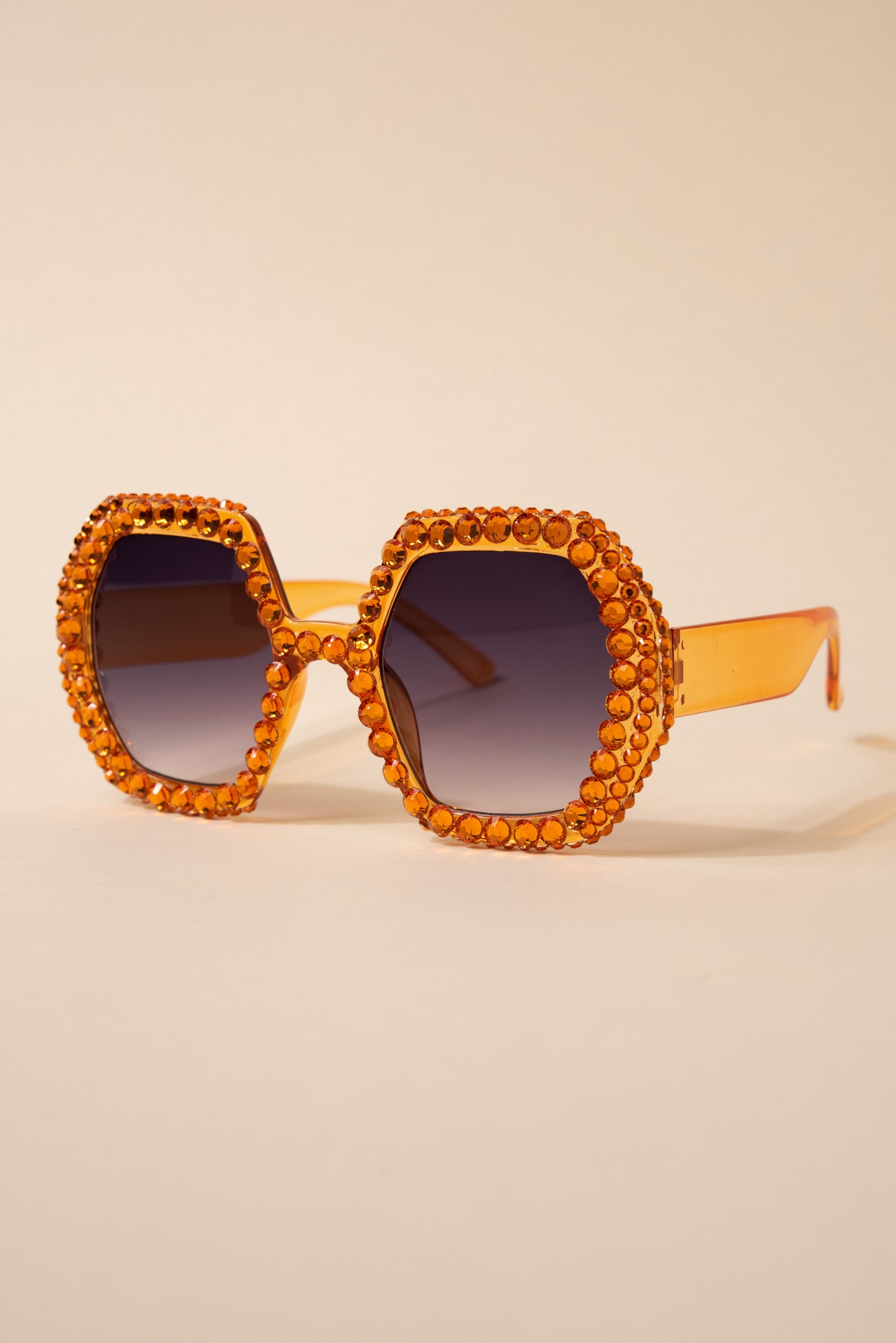 Regina Hexagon Frame Rhinestone Sunglasses