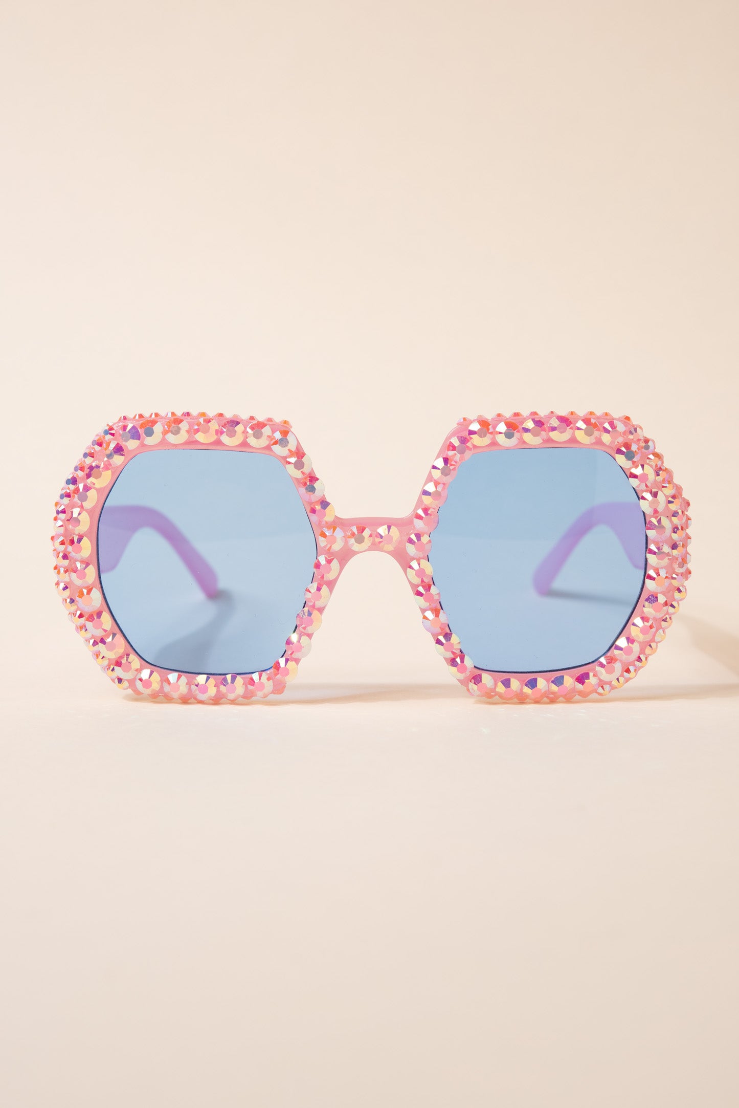 Regina Hexagon Frame Rhinestone Sunglasses