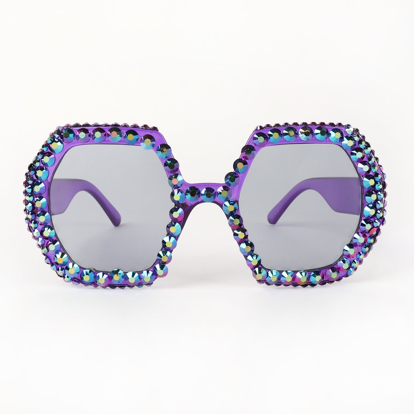 Regina Hexagon Frame Rhinestone Sunglasses
