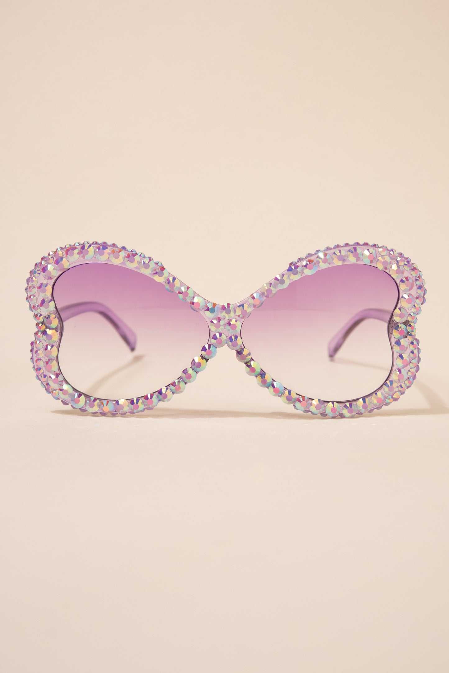 Kinley Butterfly Wing Oversized Rhinestone Sunglasses
