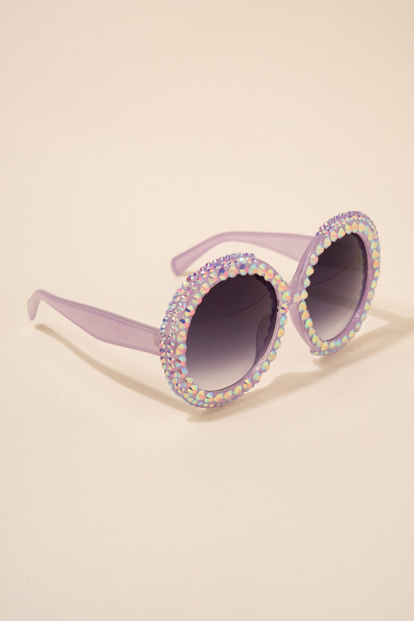 Gracie Oversized Round Frame Rhinestone Sunglasses