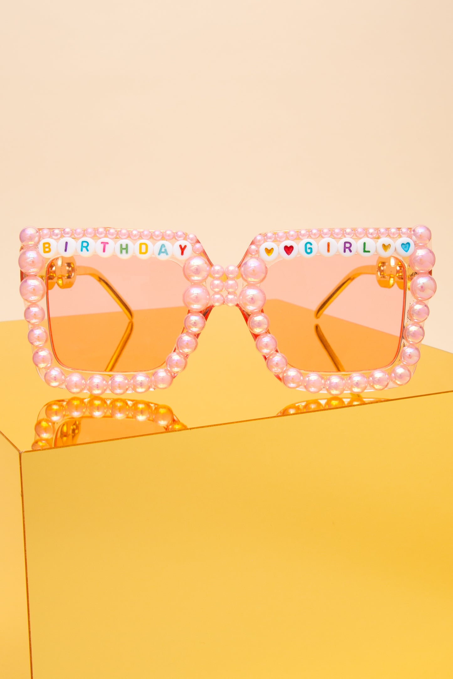 Emma Birthday Girl Letter Bead Fashion Glasses | Pink