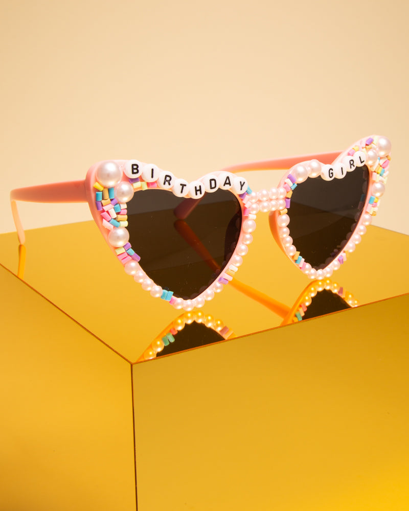 Audrey"Birthday Girl" Beaded Fashion Glasses with Decorative Pearl