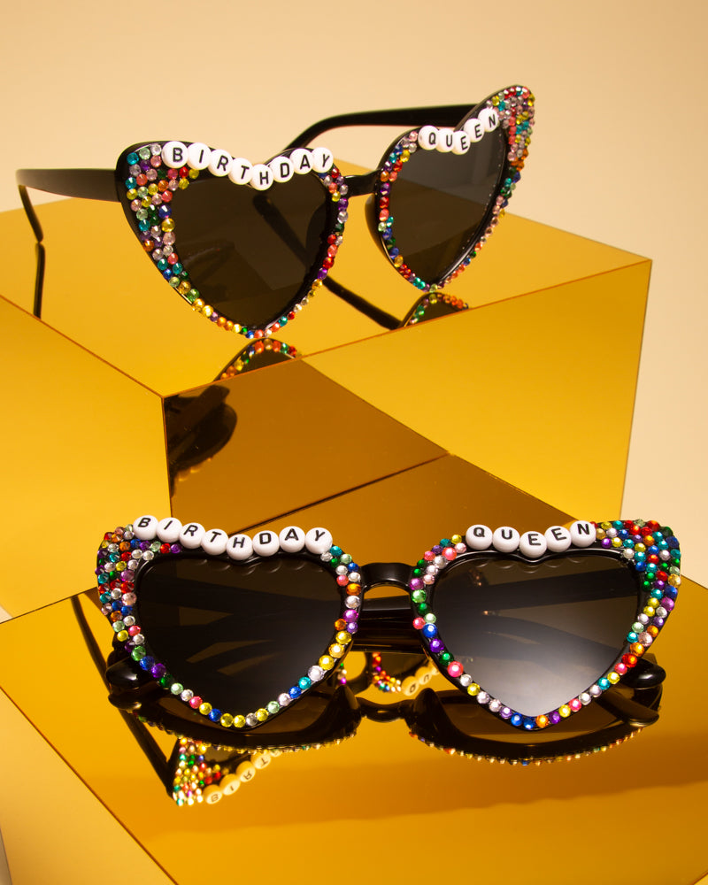 Eliza "Birthday Queen" Fashion Glasses with Colored Crystals