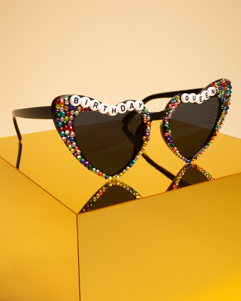 Eliza "Birthday Queen" Fashion Glasses with Colored Crystals