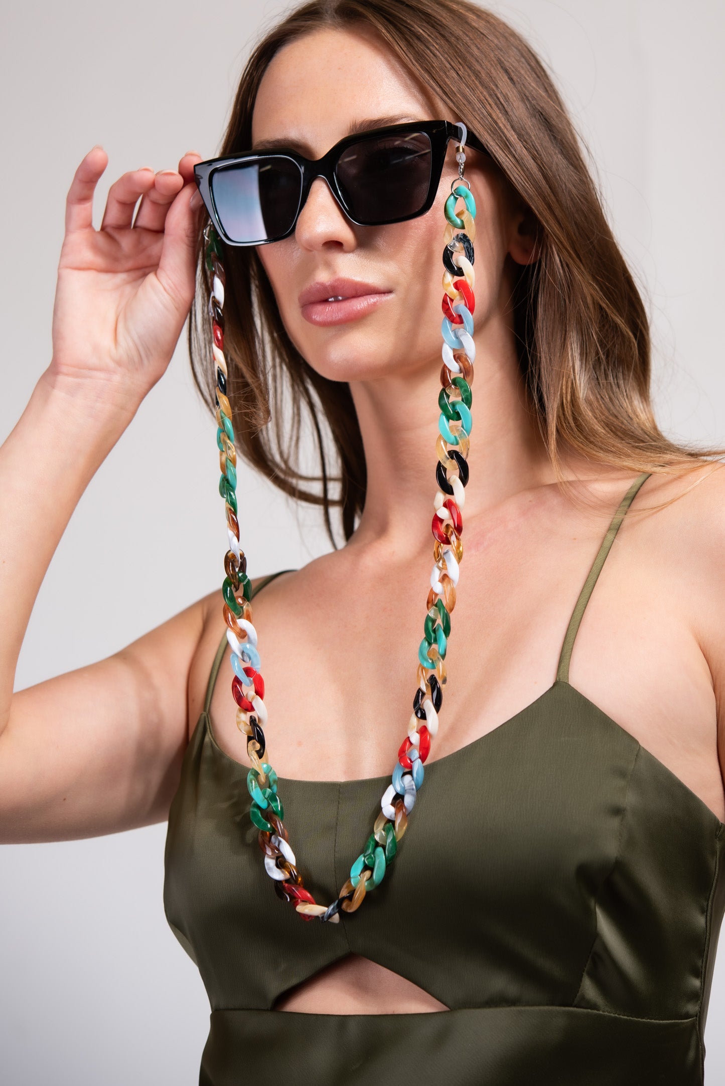 Emma Glasses & Mask Chain Link - Multi Color