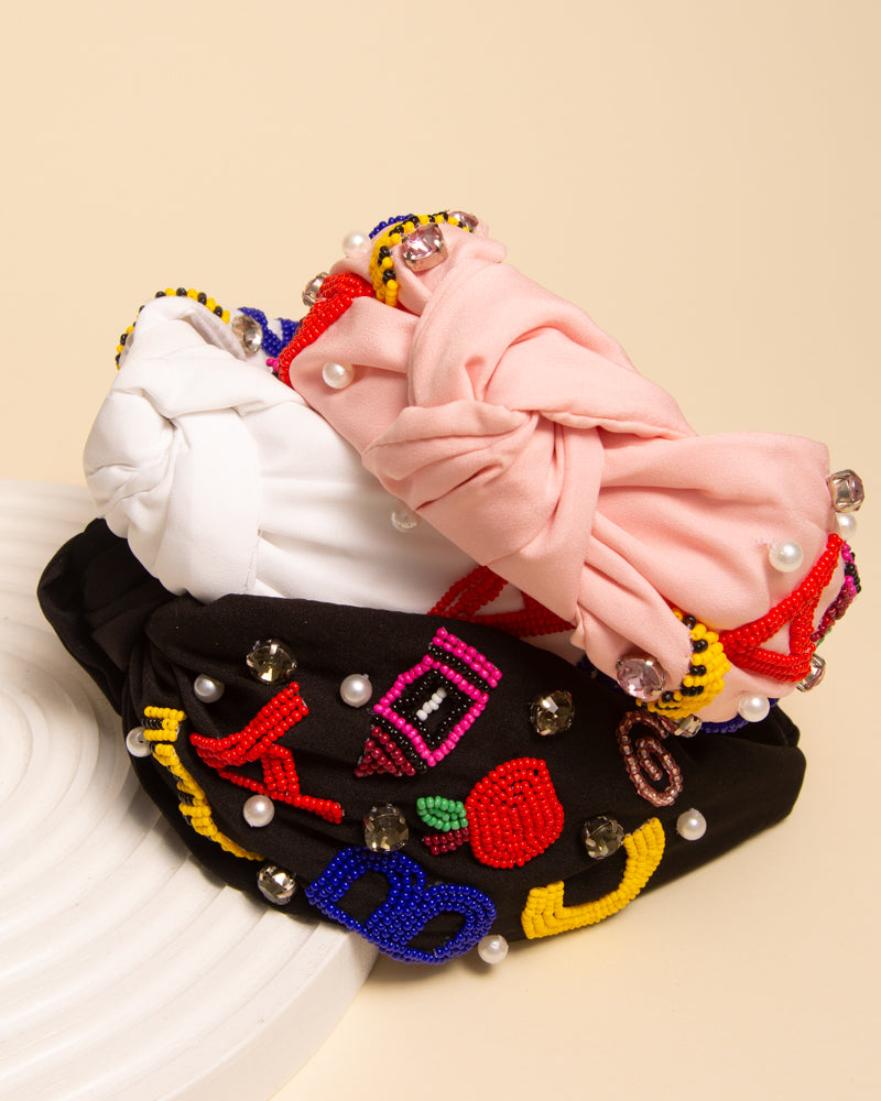 Molly Teacher Appreciation Jeweled Beaded Knotted Headband