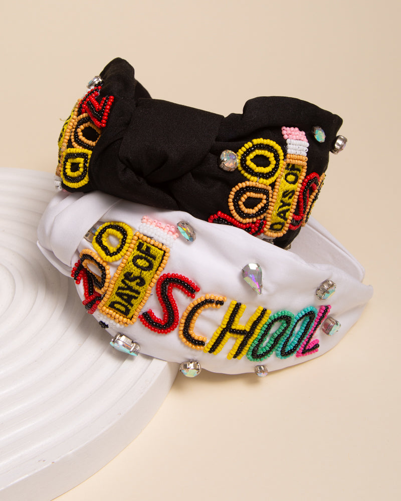 Daisy "100 Days of School" Teacher Appreciation Beaded Headband