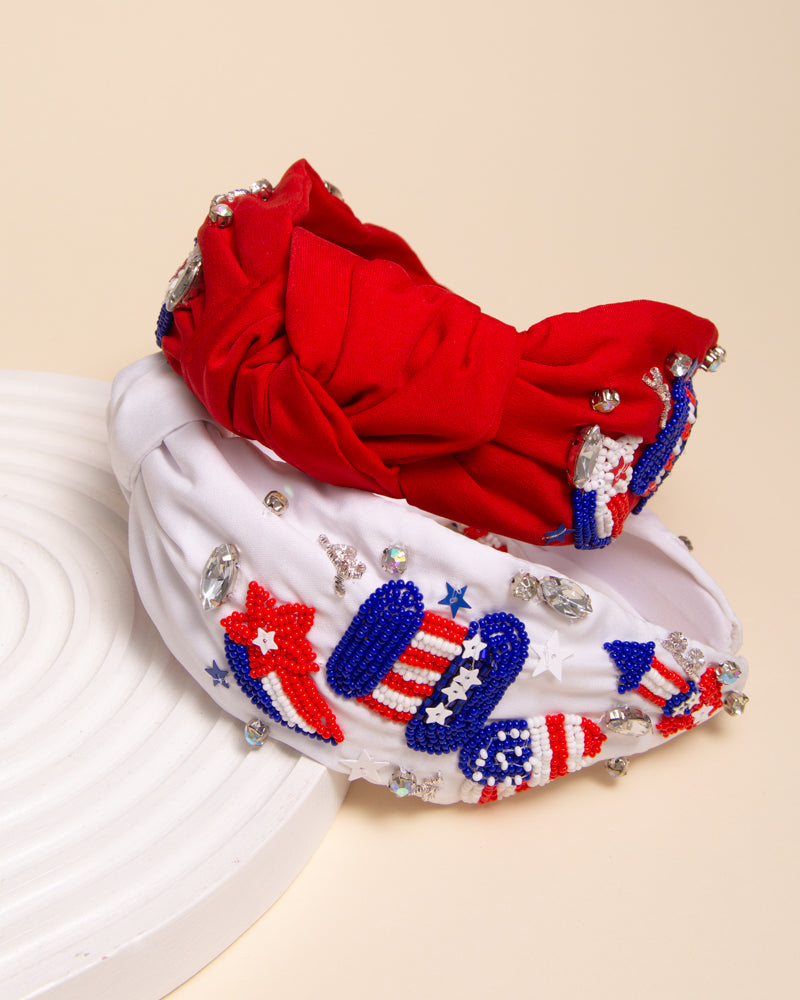 Patricia Patriotic Fireworks Sequin Embellished Crystal Headband
