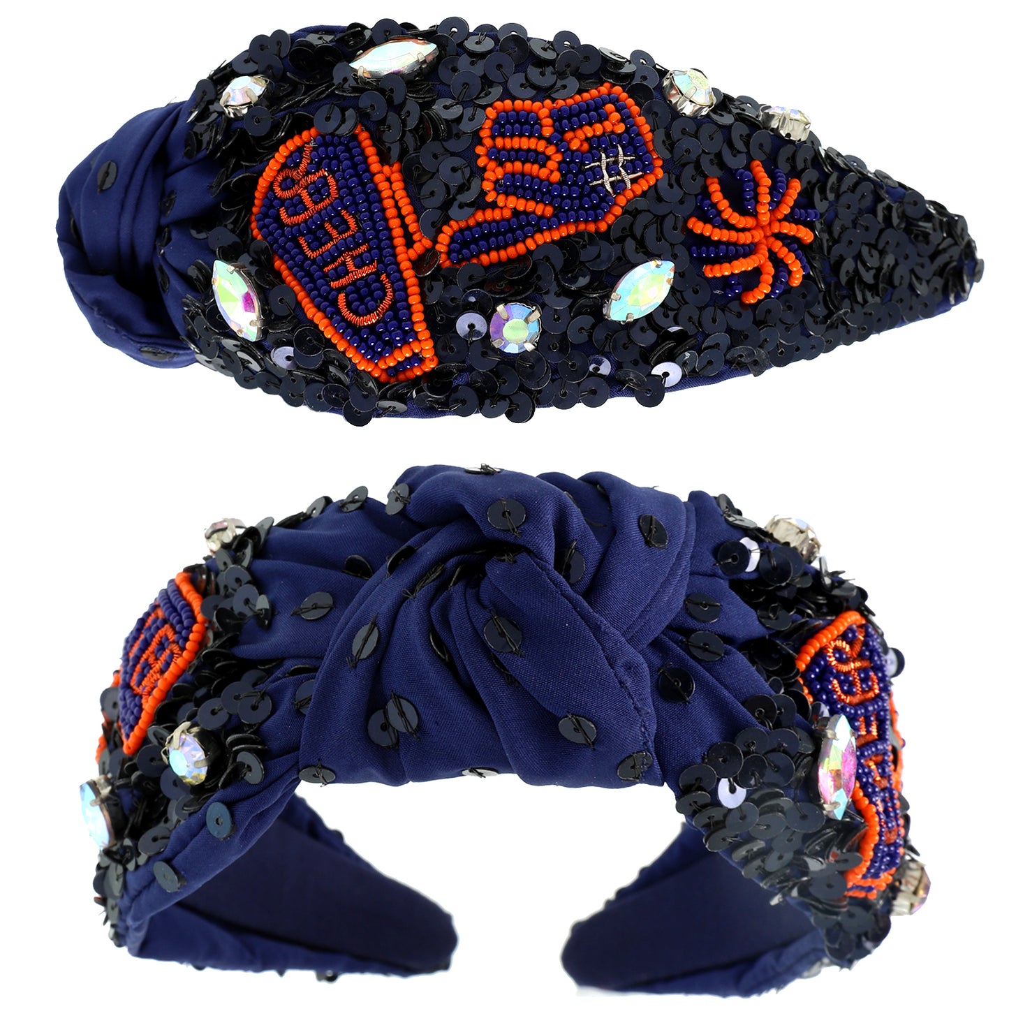 Isabella Number 1 Hand Top Knotted Jeweled Beaded Headband