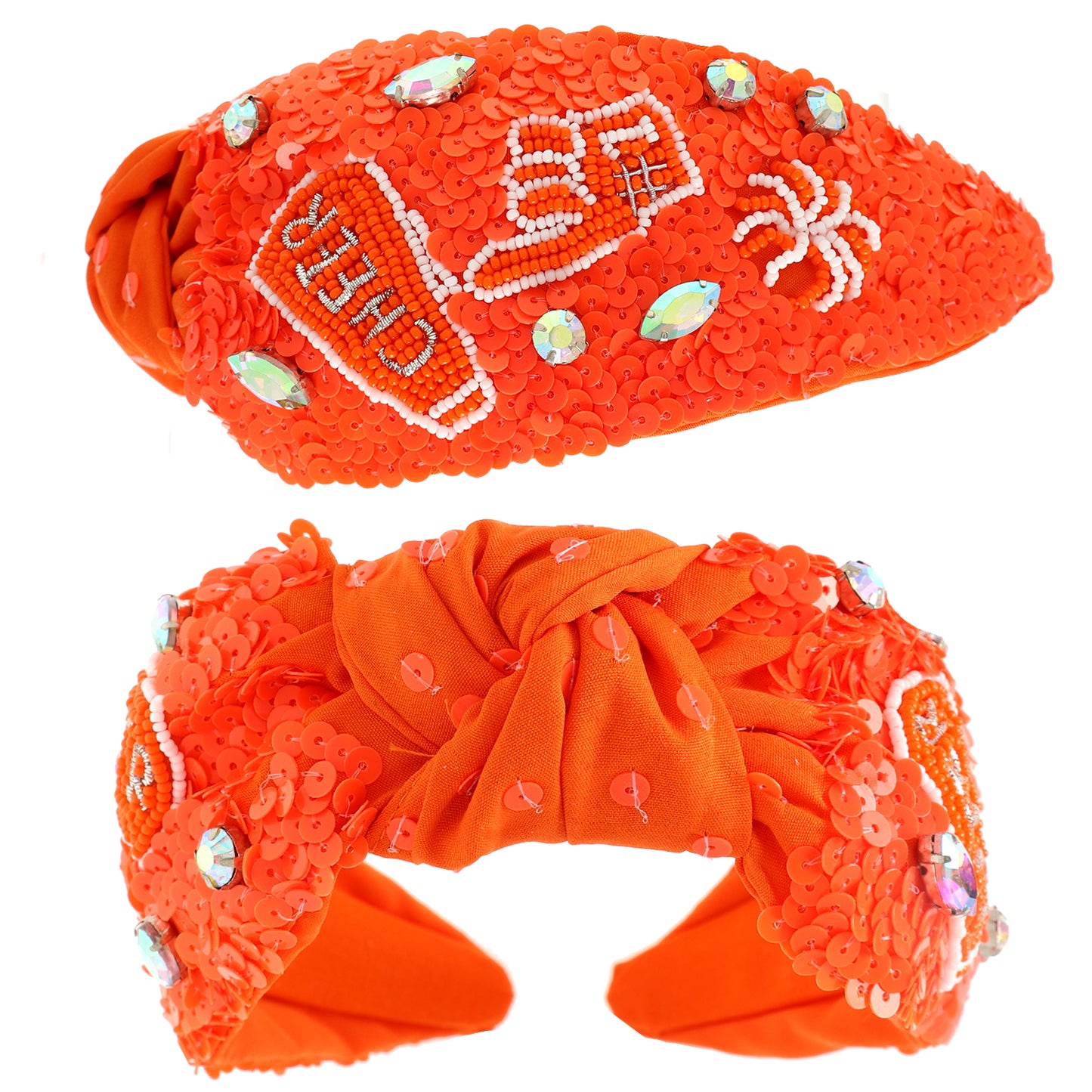 Isabella Number 1 Hand Top Knotted Jeweled Beaded Headband
