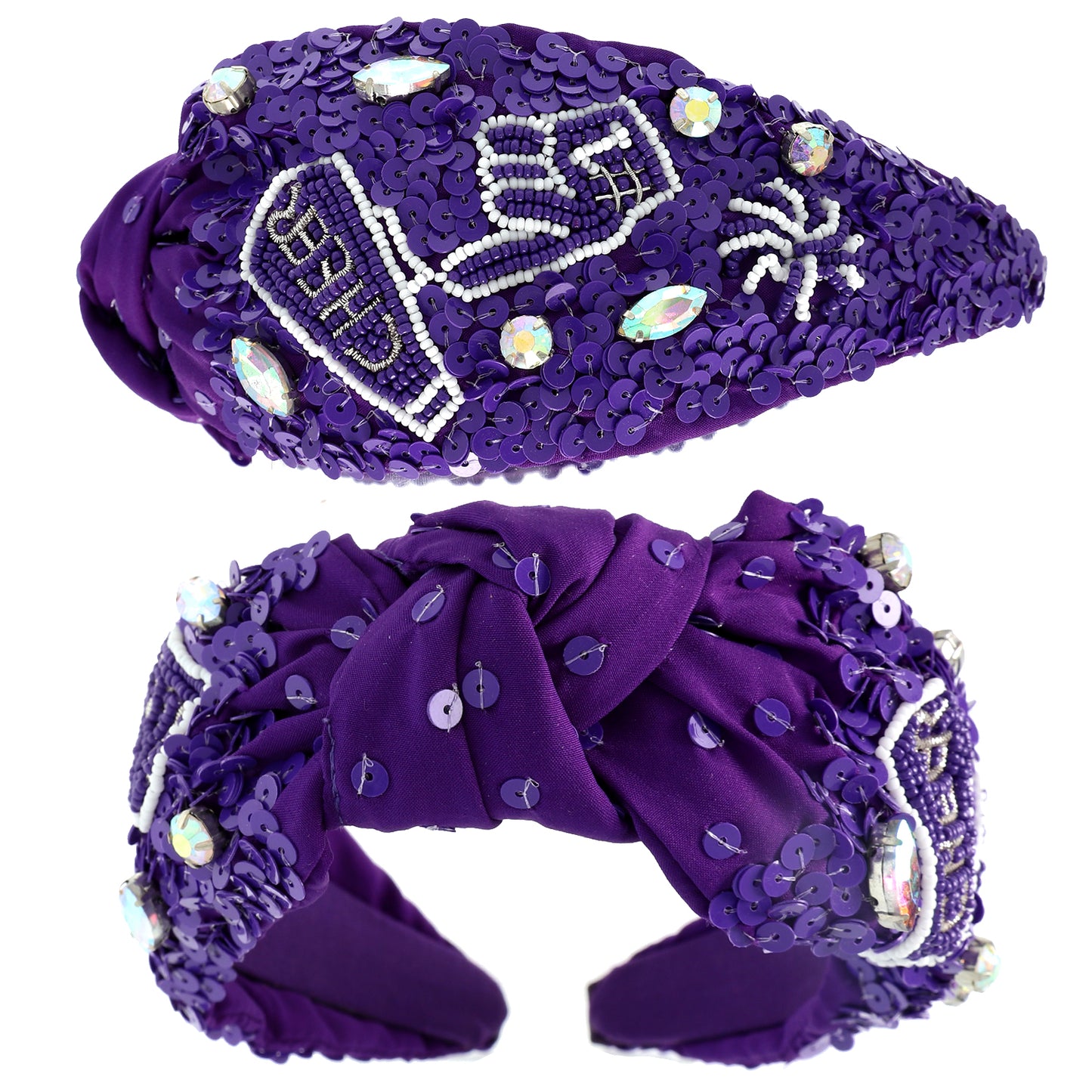 Isabella Number 1 Hand Top Knotted Jeweled Beaded Headband