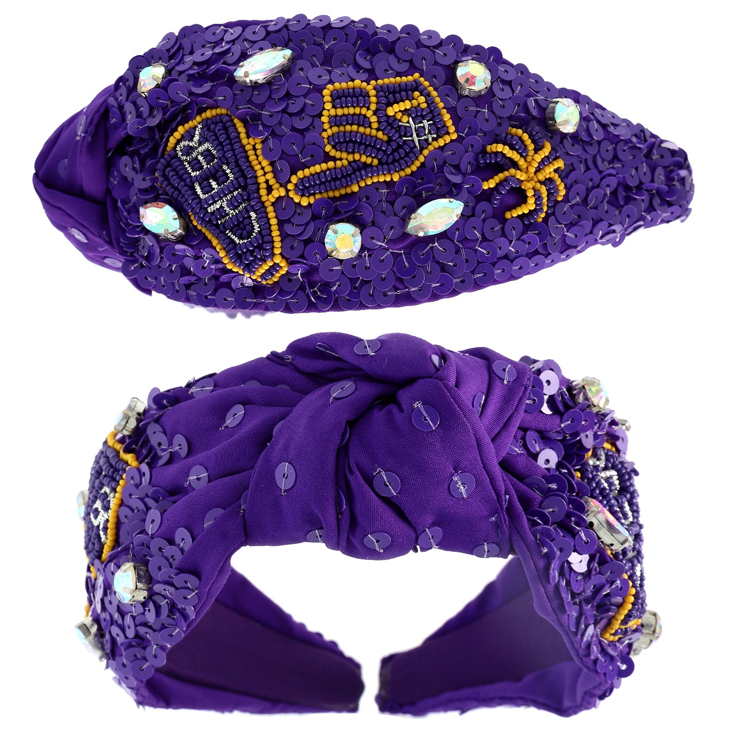 Isabella Number 1 Hand Top Knotted Jeweled Beaded Headband