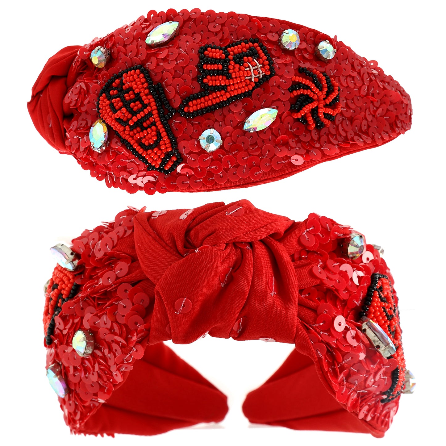 Isabella Number 1 Hand Top Knotted Jeweled Beaded Headband