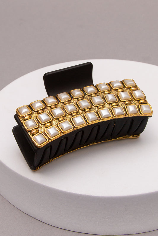 Skylar Western Decorative Multi Row Hair Claw Clip | Gold