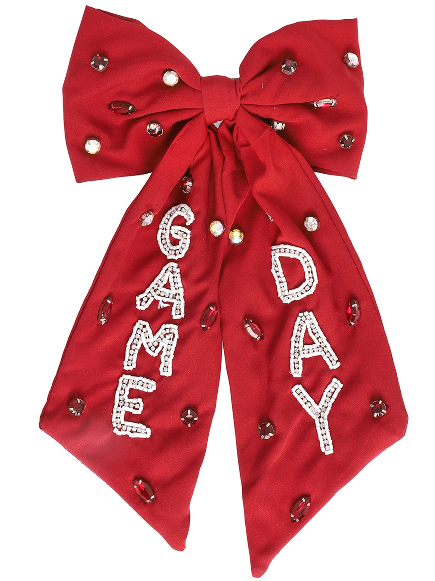 Elizabeth Game Day Gemstone Bow Barrette Hair Clip