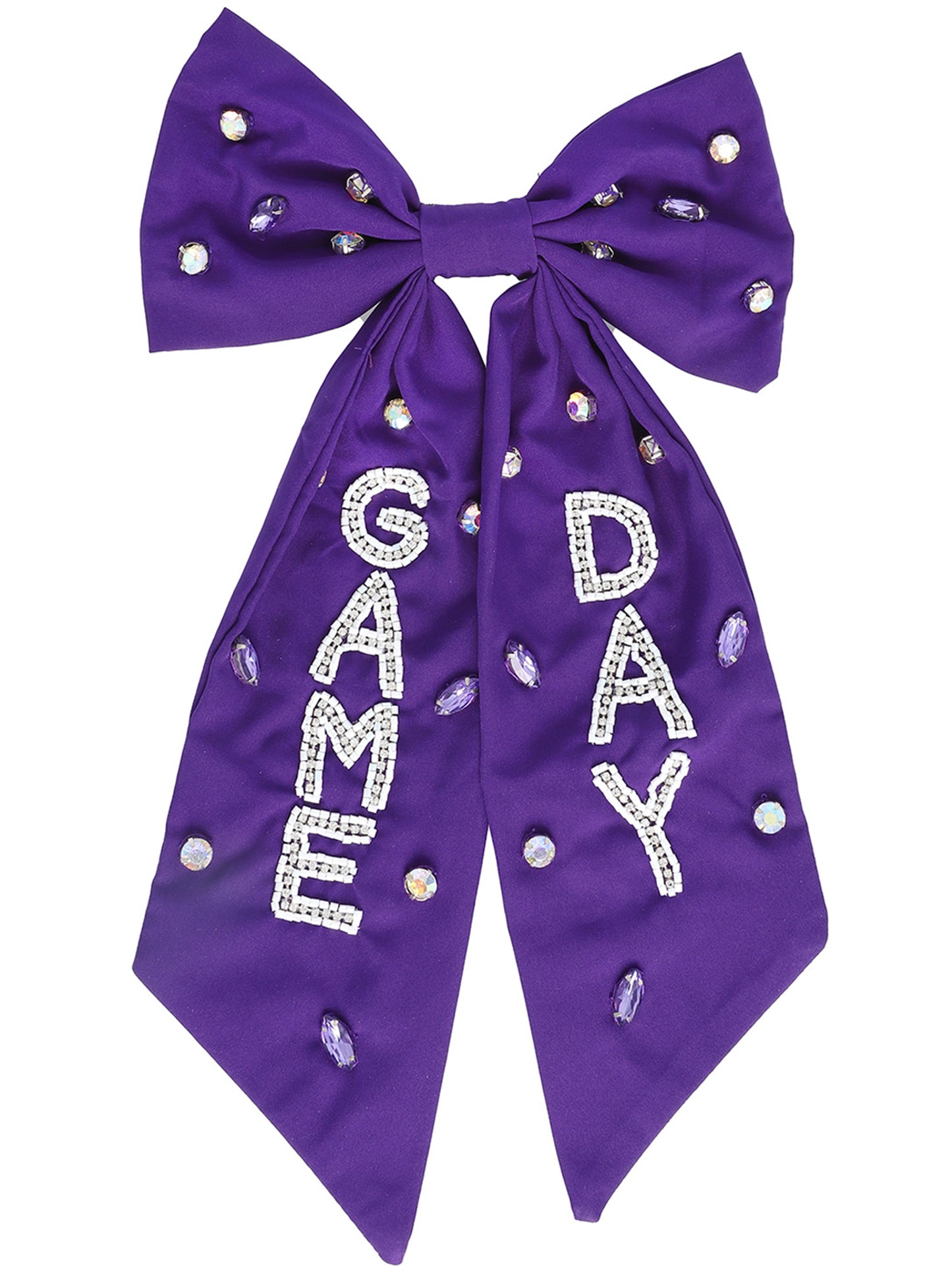 Elizabeth Game Day Gemstone Bow Barrette Hair Clip