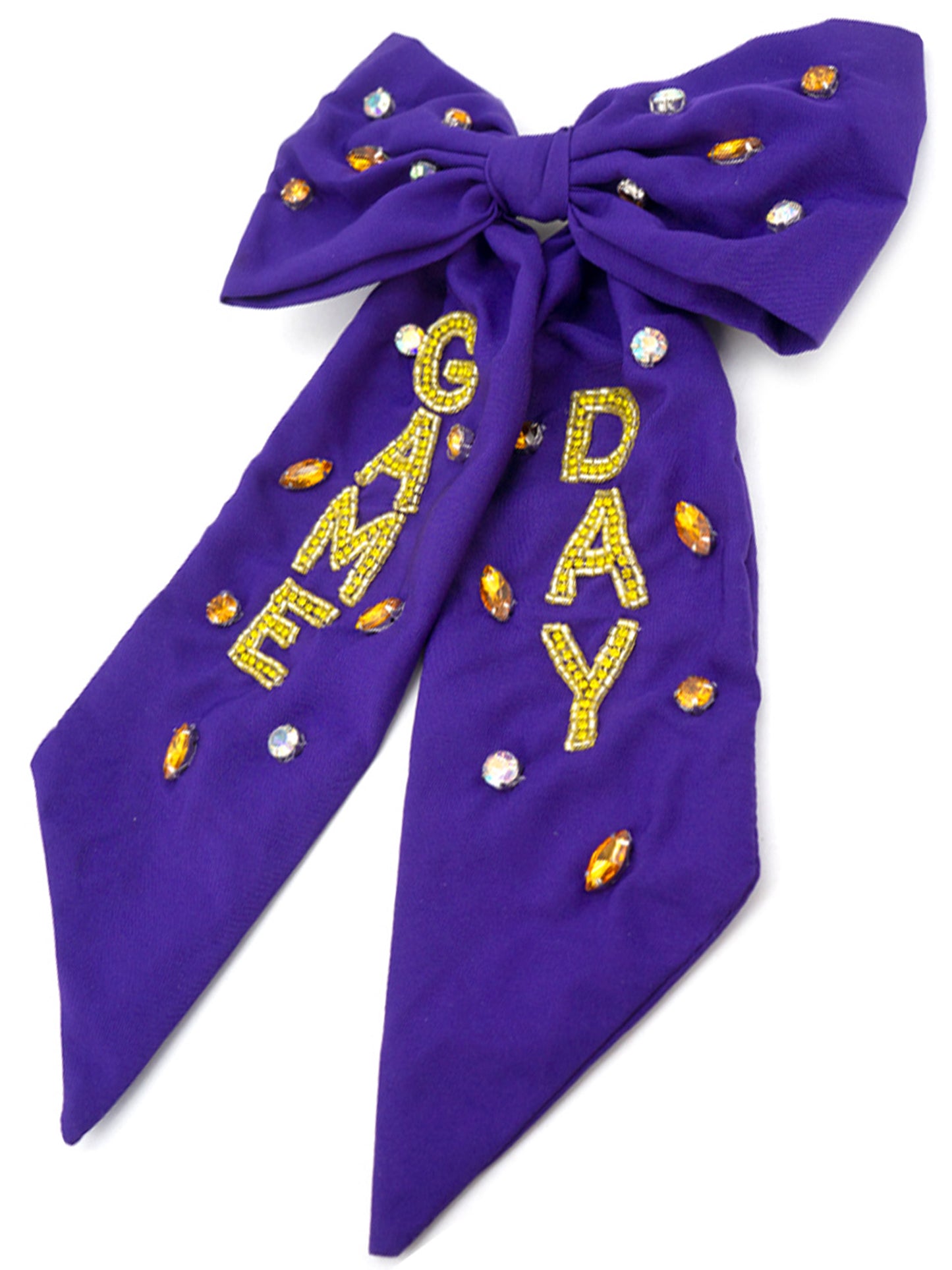 Elizabeth Game Day Gemstone Bow Barrette Hair Clip