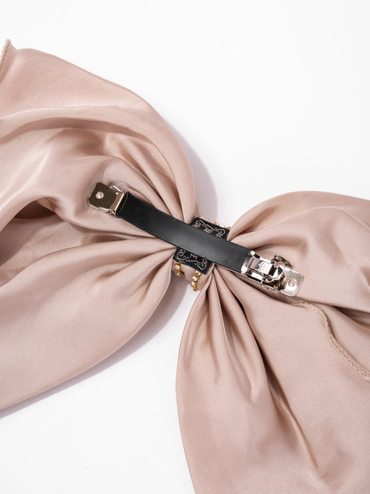 Shyla Bow Hair Clip | Champagne