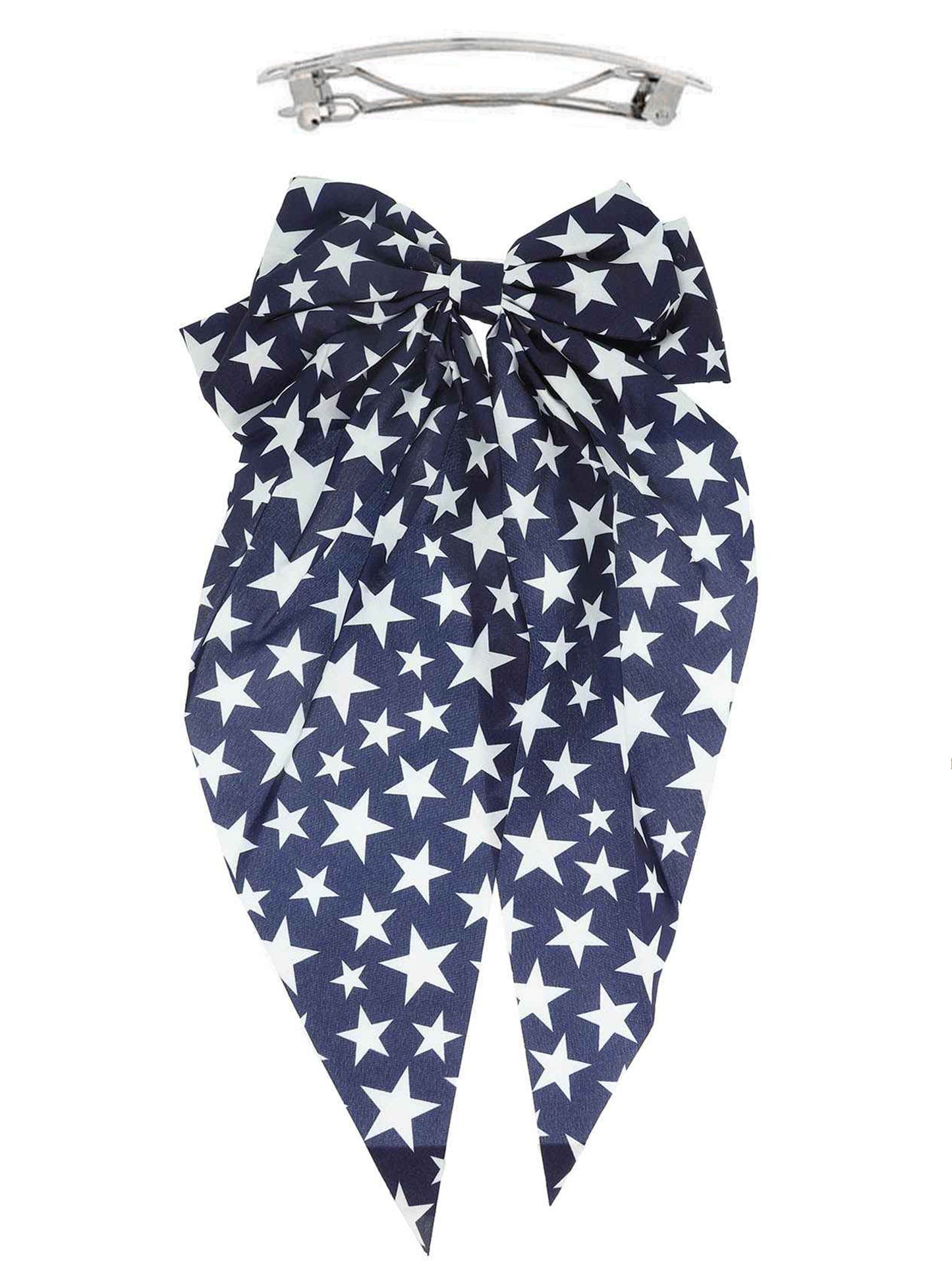 Autumn America Theme Graphic Print Star-Spangled Pattern Bow Barret