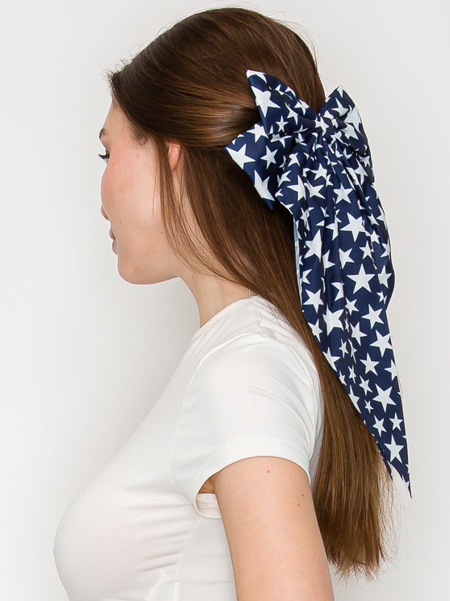 Autumn America Theme Graphic Print Star-Spangled Pattern Bow Barret
