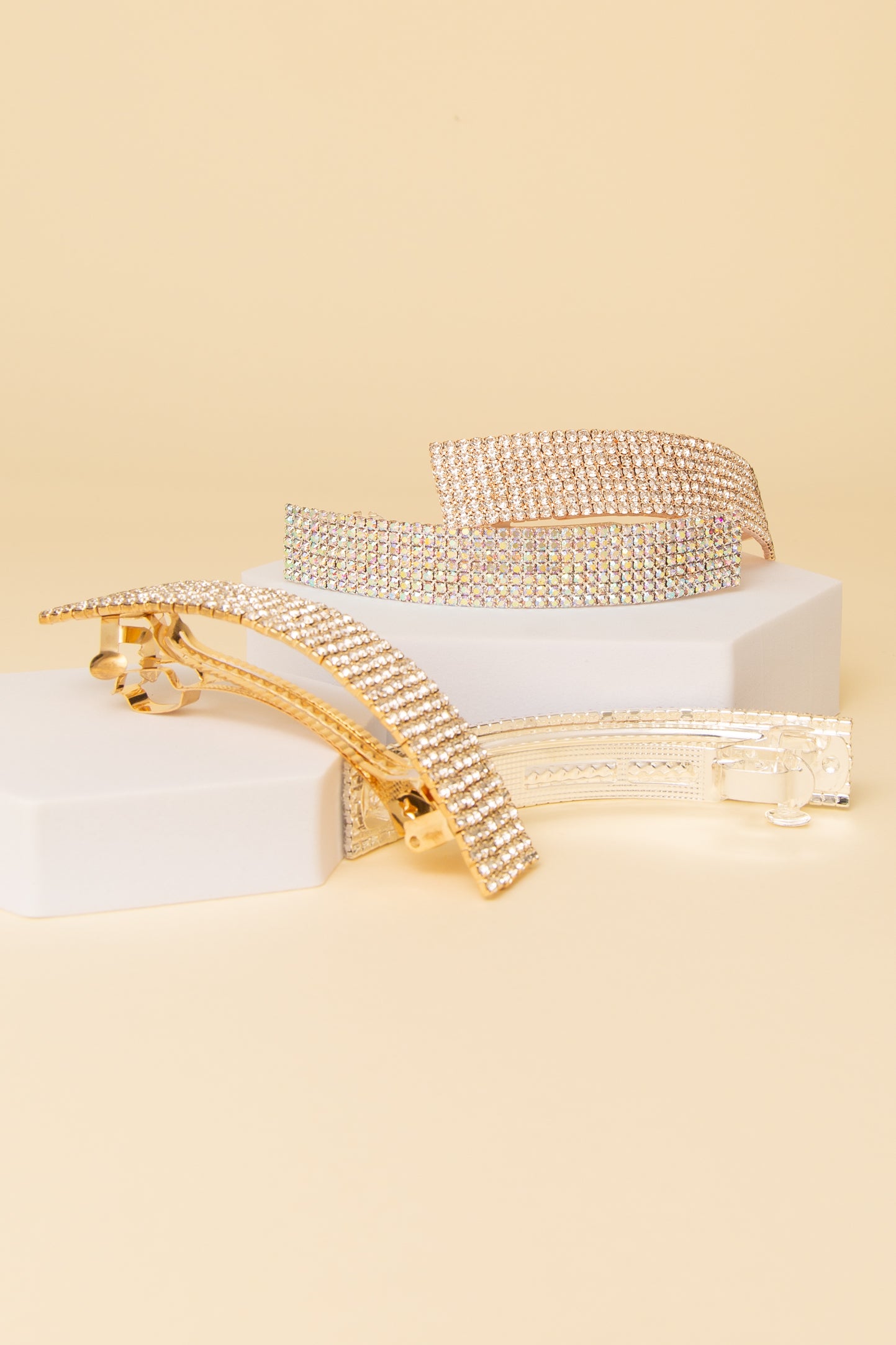 Ashley Rhinestone Pavé Rectangular Hair Barrette