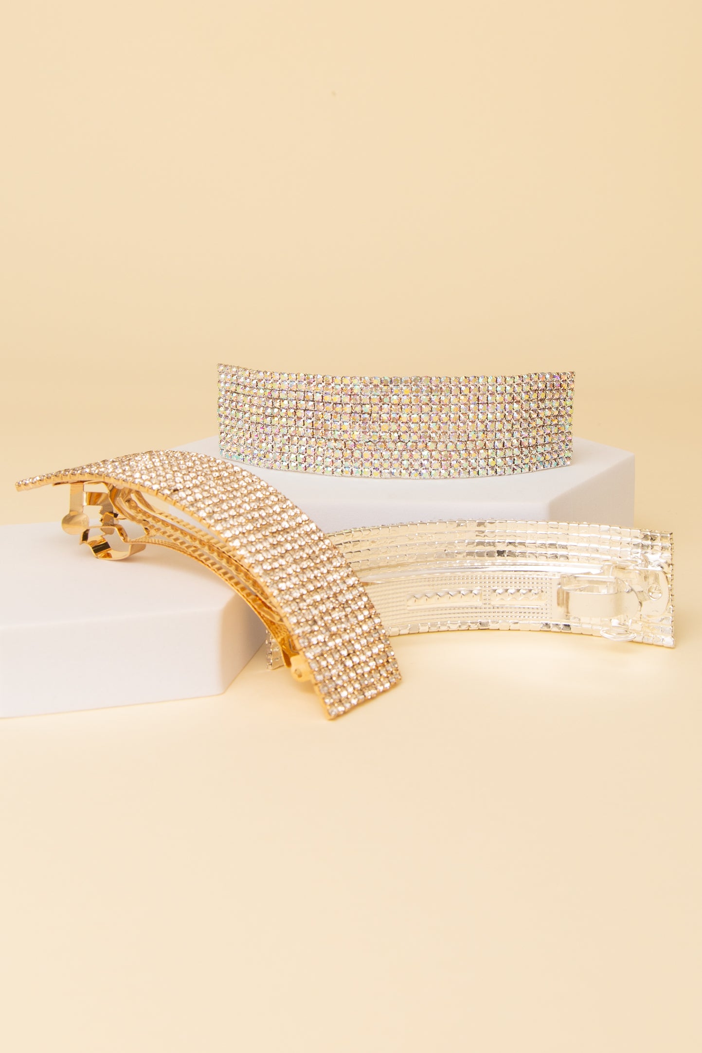 Isabel Rhinestone Pavé Rectangular Hair Barrette Clip