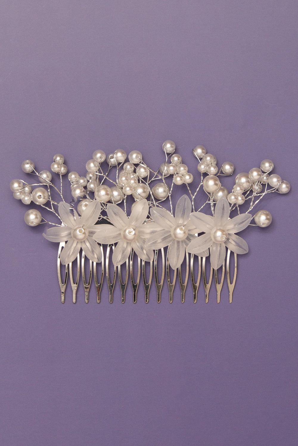 Jennifer Bridal Floral Spray Crystal Hair Comb