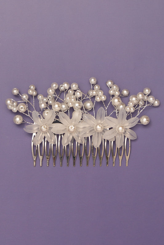 Jennifer Bridal Floral Spray Crystal Hair Comb