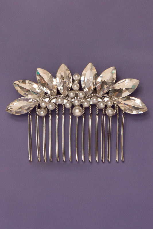 Destiny Pearl Bead Spray Crystal Hair Comb
